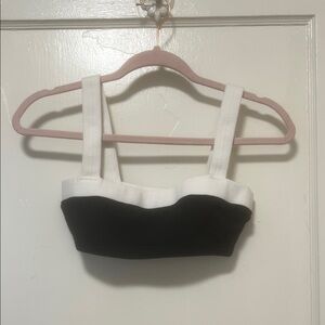 Vintage 80s Black and White Swim Bikini Top